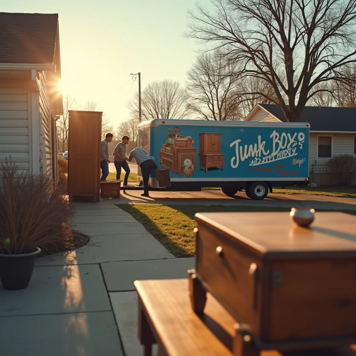 Junk Boxx junk removal truck and crew serving Sapulpa, OK